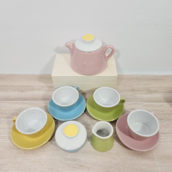 IKEA DUKTIG 13pc Real Porcelain Tea‎ Playset Tea Pot, C&S, Cups & Saucers/Plates - Picture 1 of 9